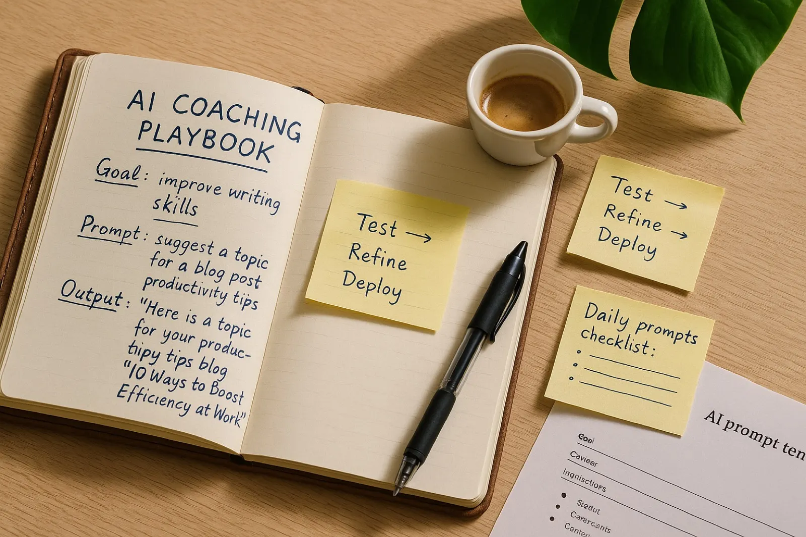 AI coaching session: consultant and small business owner working together at a laptop
